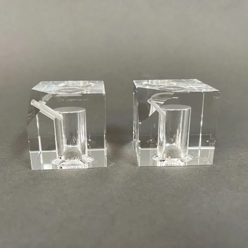 Oleg Cassini Salt and‎ Pepper Shakers Glass without stoppers